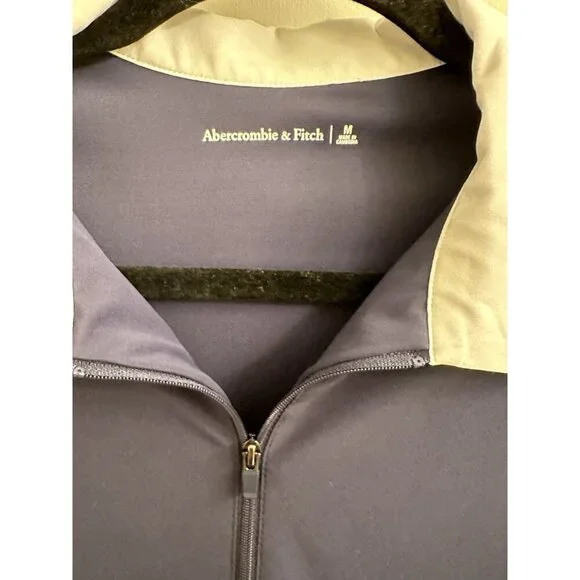 Abercrombie & Fitch Navy Blue Zip Neck Collared Tennis Dress Medium Athleisure - Picture 3 of 6